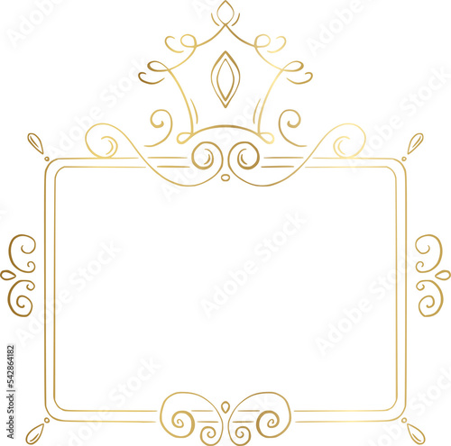 Princess frame. Royal mirror frame and majestic prince doodle border. Cute crown border. png