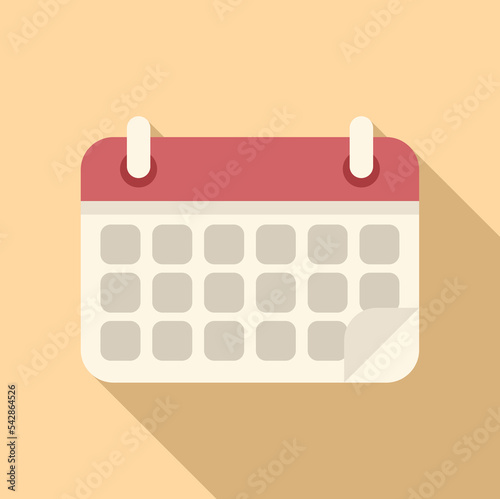 Calendar help icon flat vector. Office support. Work online