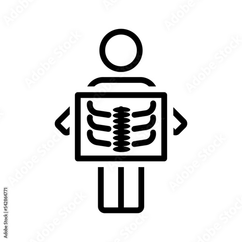 Black line icon for X ray
