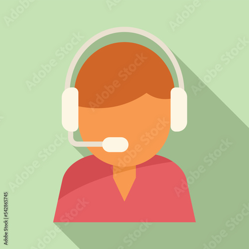 Call center icon flat vector. Office service. Work online