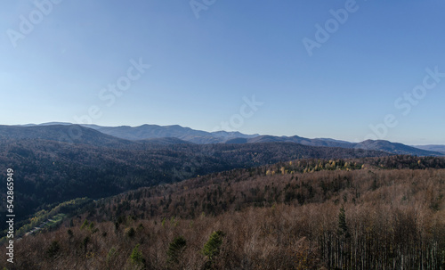 Panorama z wieży widokowej na Jeleniowatym 