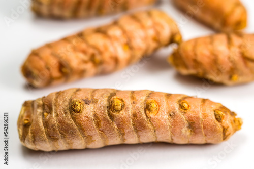 turmeric roots in a closeup photo