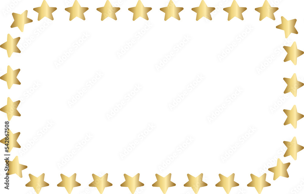 Rectangular frame sparkling gold stars christmas lights on transparent ...