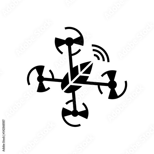 Drone logotype for agriculture, flat design logo template, vector illustration. Drone icon isolated on white background