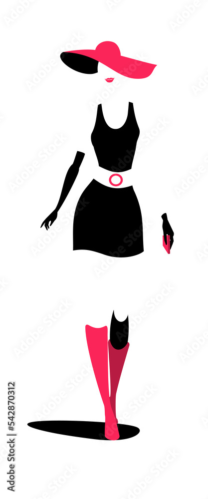 Attractive woman silhouette vector artwork on white background.