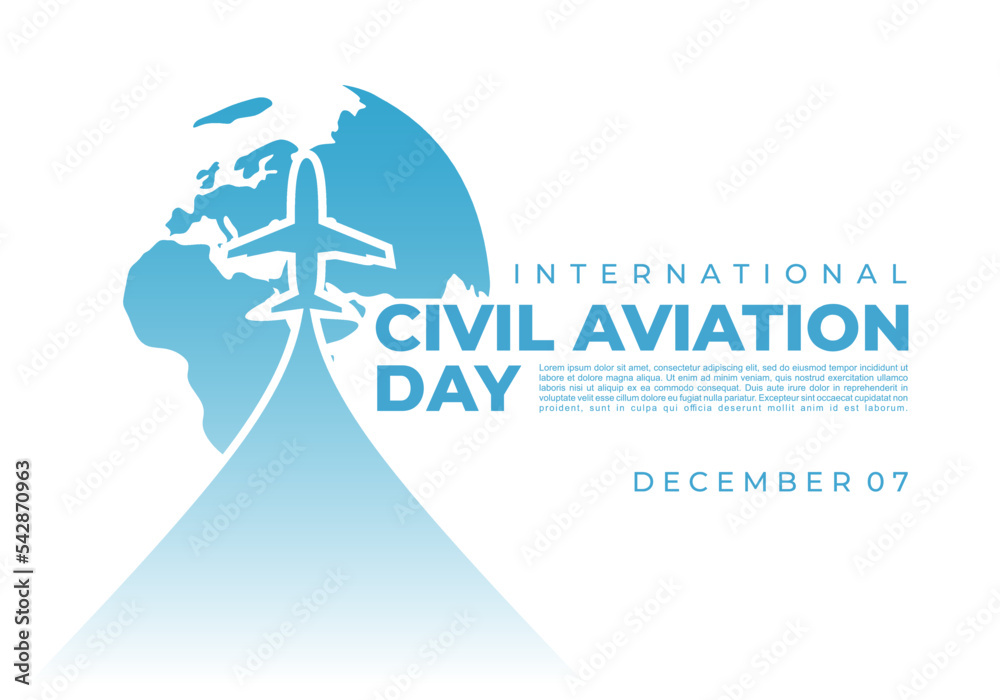 International civil aviation day background celebrated on