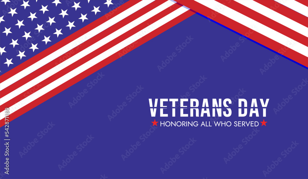 Veteran's day poster.Honoring all who served. Illustration vector of veteran's day illustration with american flag. 