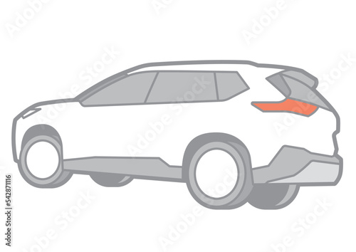 JAPANESE SUV REAR - VECTOR ILLUSTRATOR ON WHITE BACKGROUND - SPORTCAR_T202 : 542871116