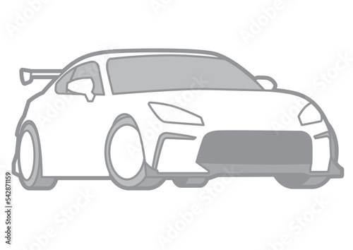 JAPANESE RACECAR - VECTOR ILLUSTRATOR ON WHITE BACKGROUND - SPORTCAR_T206