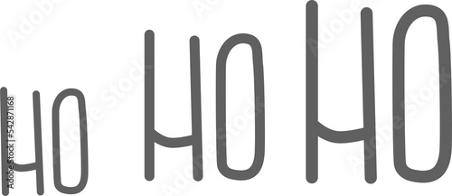 ho ho ho hand lettering on transparent background. phg