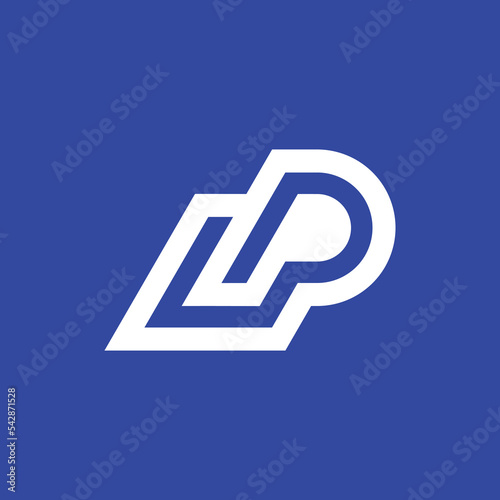 Modern and minimalist initial letter PL or LP monogram logo