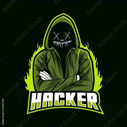 hacker mascot for sports and esports logo