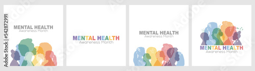 Mental Health Awareness Month card set.
