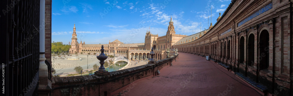 panorámica de la plaza de España en la ciudad de Sevilla, Andalucía