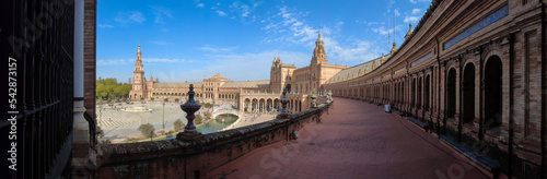 panorámica de la plaza de España en la ciudad de Sevilla, Andalucía © Antonio ciero