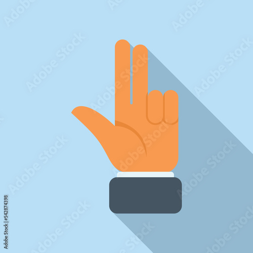 Double finger sign icon flat vector. Arm pose. Thumb touch