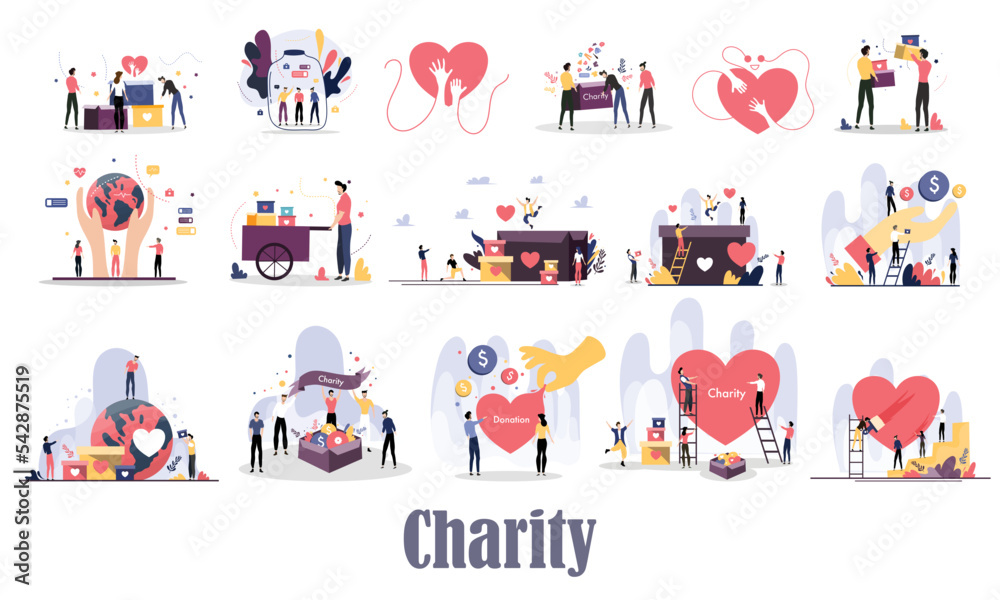 day of charity illustration vector design for charity day event vector