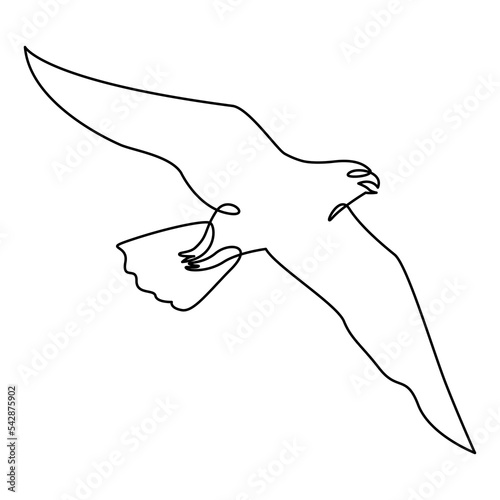 Falcon monoline line art one line animal