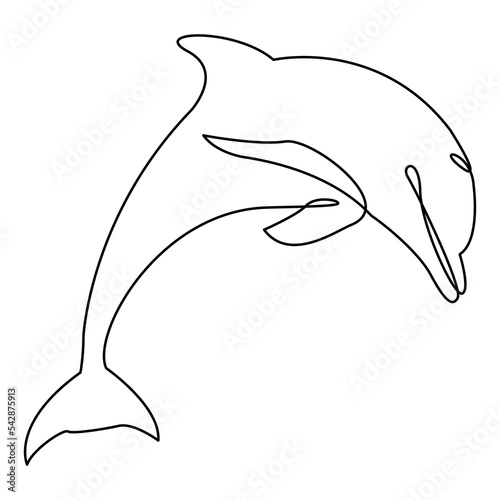 Dolphin monoline line art one line animal