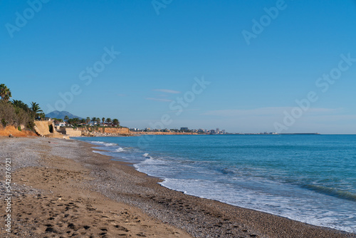 Benicarlo beach Spain north of town named platja de la Mar Xica near alegria del mar camping between Peniscola and Vinaros
