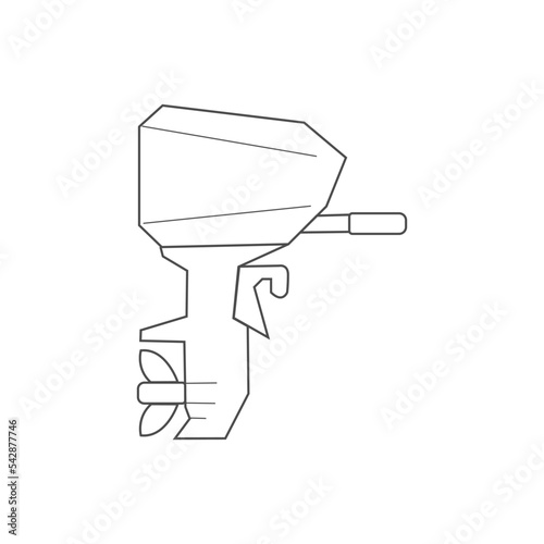 Outboard of motor boat on a white background - Icon engine 
