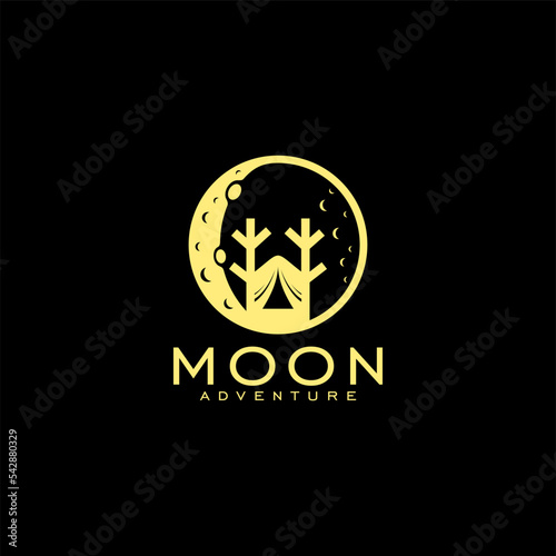 adventure and moon logo design templates
