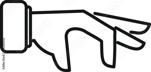 Move gesture icon outline vector. Finger hold. Palm arm