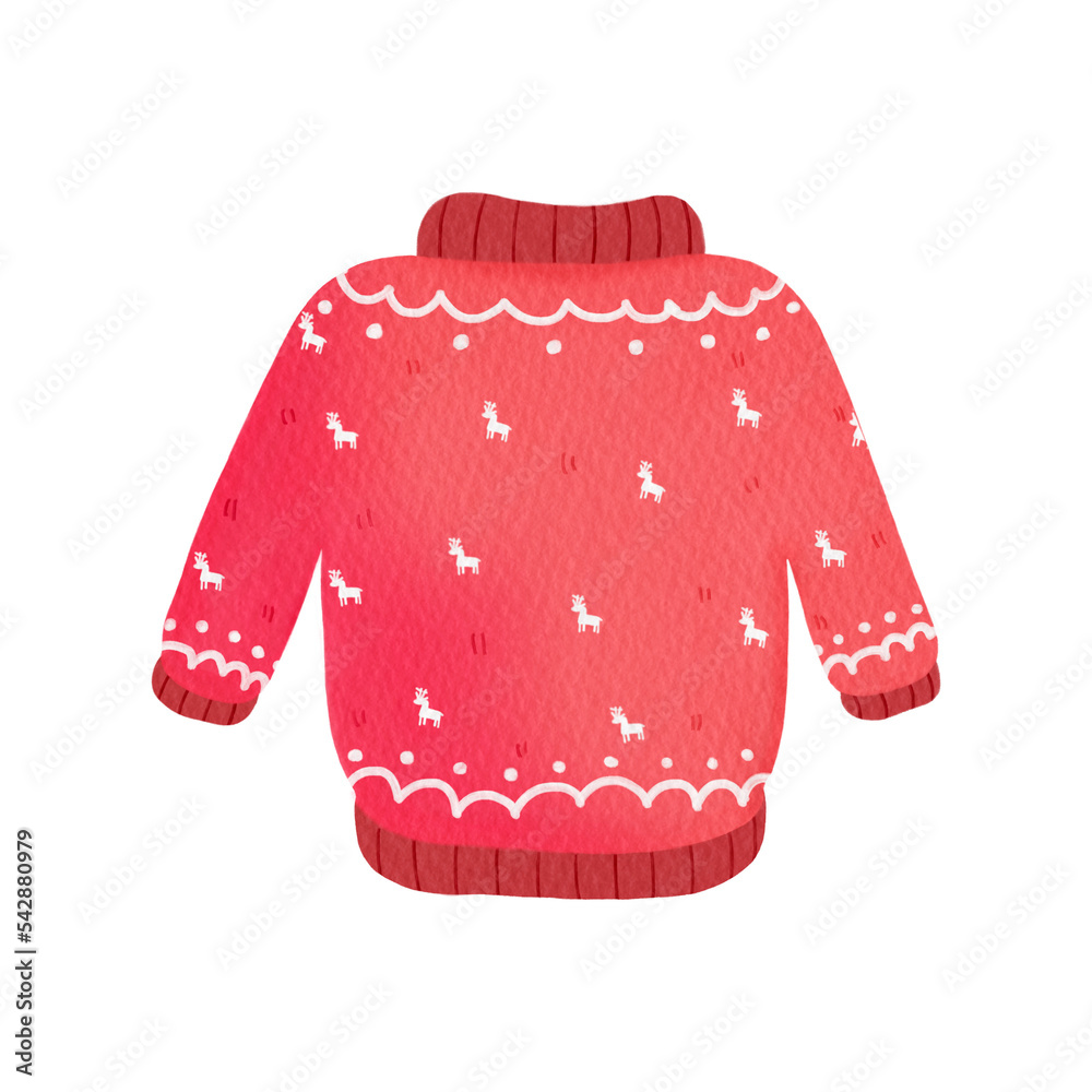 Christmas red Sweater clipart Stock Illustration | Adobe Stock