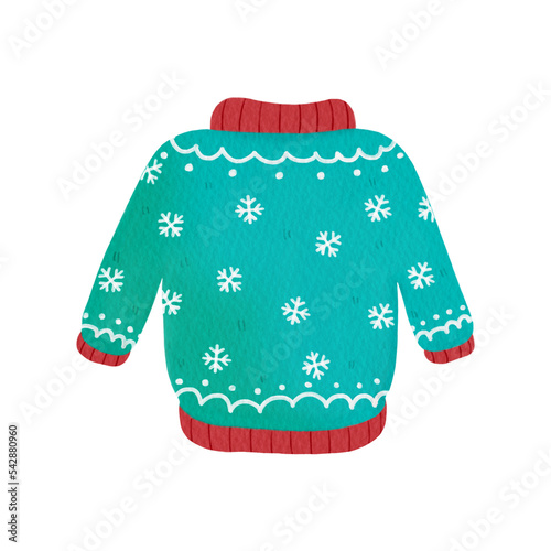 Christmas green Sweater clipart