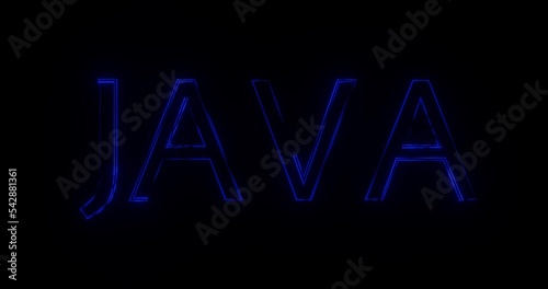 Java programming language blue text animation
