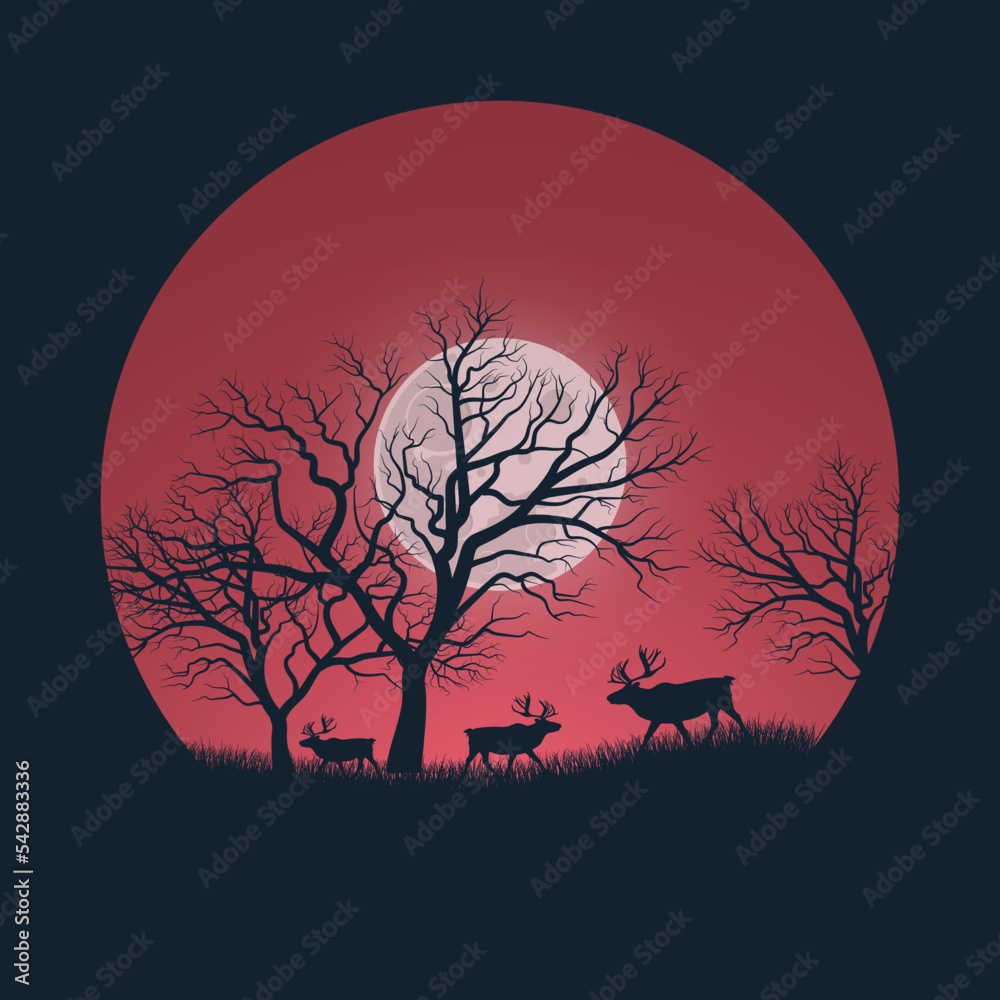 Forest silhouette background design