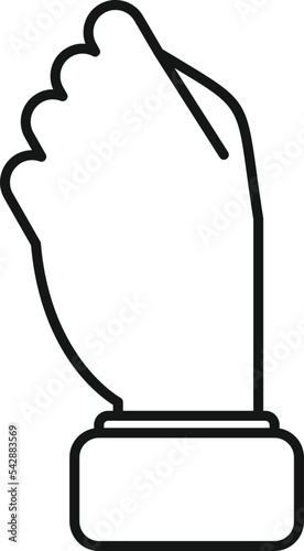 Joke gesture icon outline vector. Arm pose. Up point