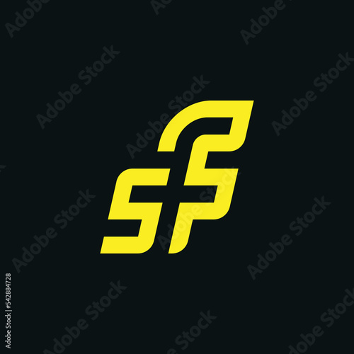 Modern and minimalist initial letter SF or FS monogram logo