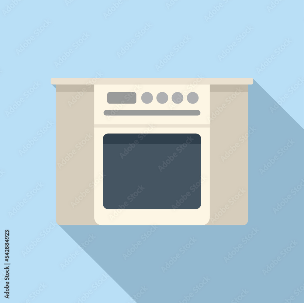 Kitchen stove icon flat vector. Interior design. Modern cook Kitchen stove icon flat vector. Interior design. Modern cook
