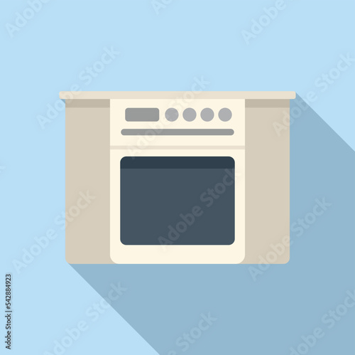 Kitchen stove icon flat vector. Interior design. Modern cook