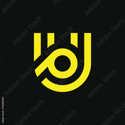 Modern and minimalist initial letter UP or PU monogram  logo