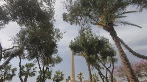 Commonwealth Air Forces Memorial Monument in Valletta, Malta. Timelapse Walking Moving Backwards Footage photo