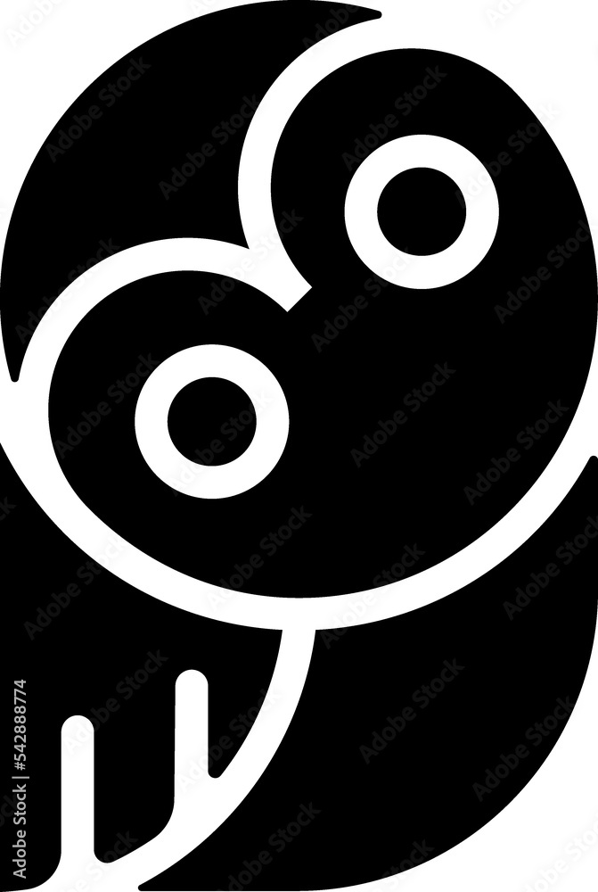 Owl bird Glyph cartoon icon Owl bird Glyph cartoon icon