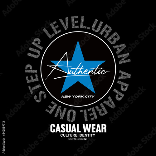 authentic casual wear text lettering stylish design 