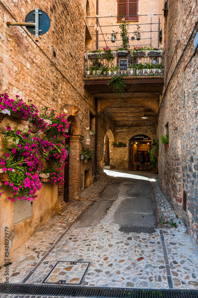 Spello. Ancient atmosphere in the medieval village