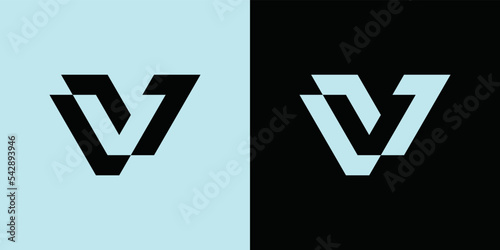 Modern and minimalist initial letter VL or LV monogram logo photo