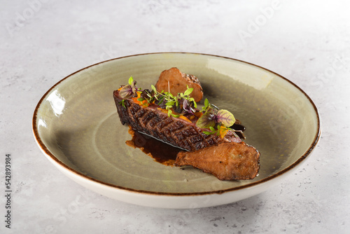 Haute cuisine/Asian fusion, roasted duck