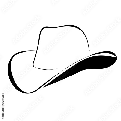 Hand drawn cowboy hat element. Vector illustration
