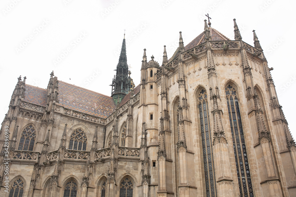 View of St. Elisabeth cathedral in the main square of Kosice city, Slovakia. St. Elisabeth cathedral is a Slovakia's largest church.