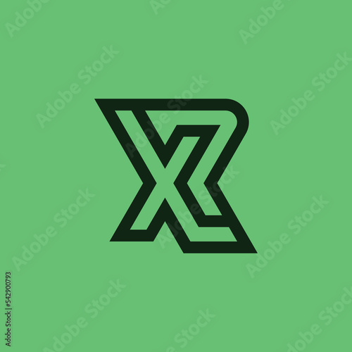 Modern and minimalist initial letter XR or RX monogram logo