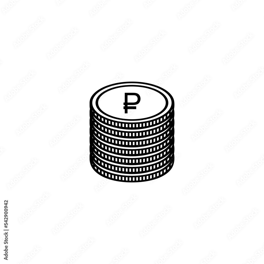 Russia Currency Icon Symbol. Rouble, Rubble, Ruble, RUB Sign. Vector Illustration