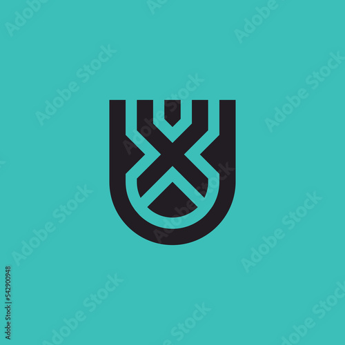 Modern and minimalist initial letter XU or UX monogram logo