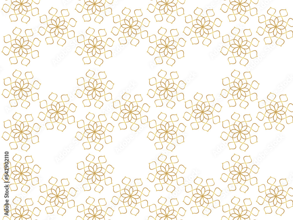seamless pattern with golden flowers