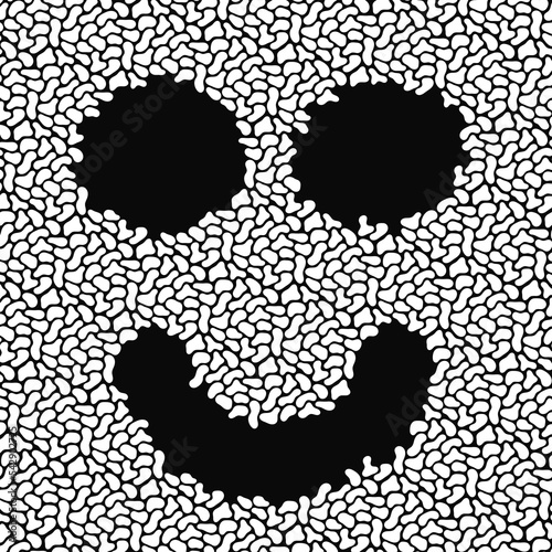 Smile background. Vector pebble texture. Stones mosaic smile.