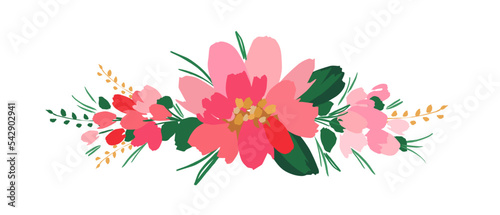 Vector isolated floral design with cute flowers. Template for card  poster  flyer  t-shirt  home decor and other.